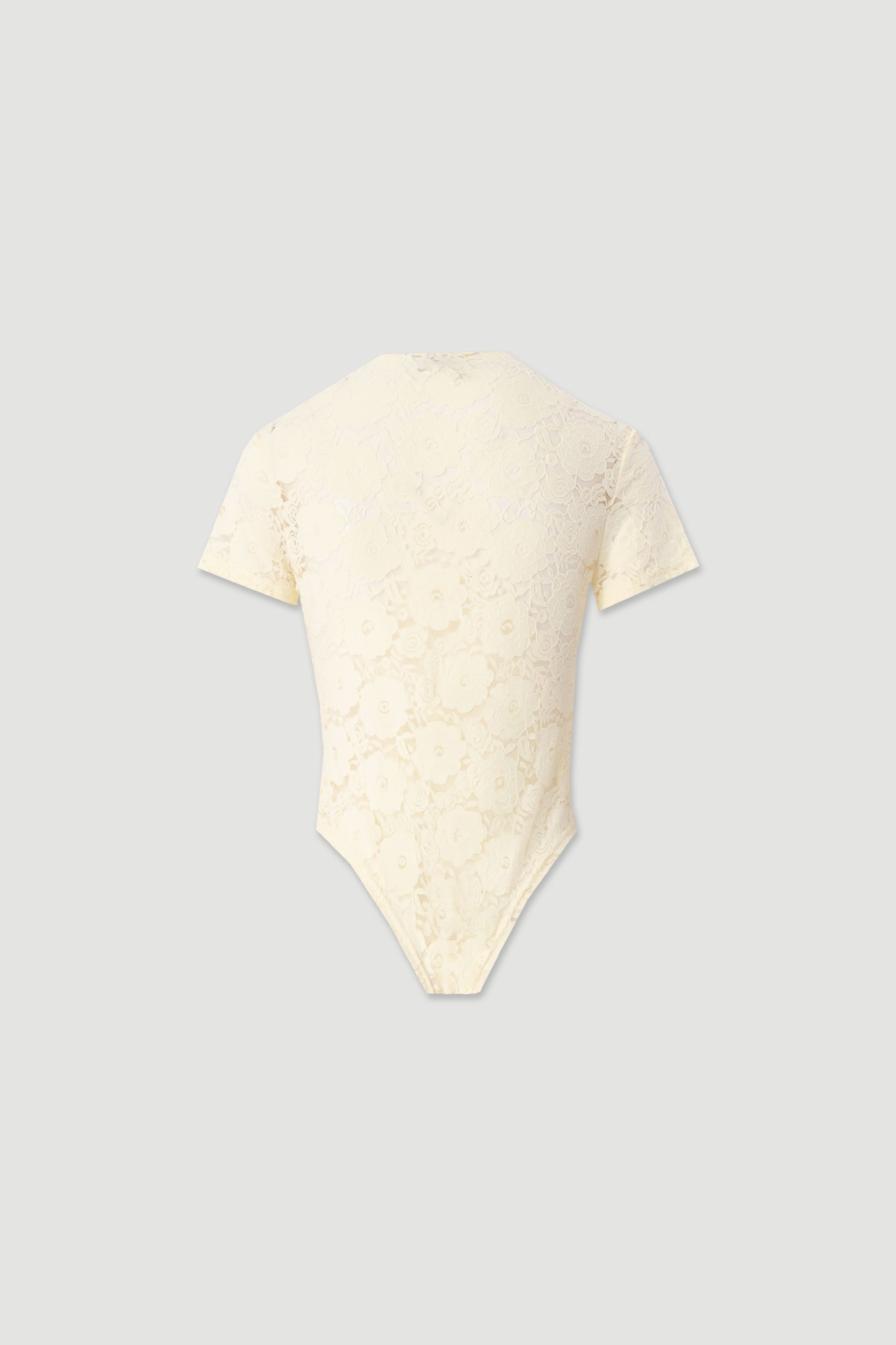 Short-sleeve floral lace bodysuit