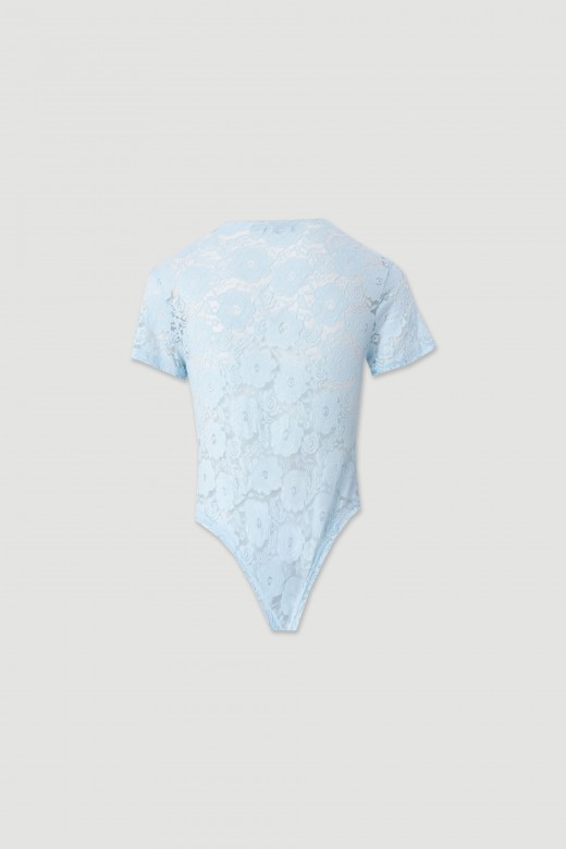 Short-sleeve floral lace bodysuit Short-sleeve floral lace bodysuit