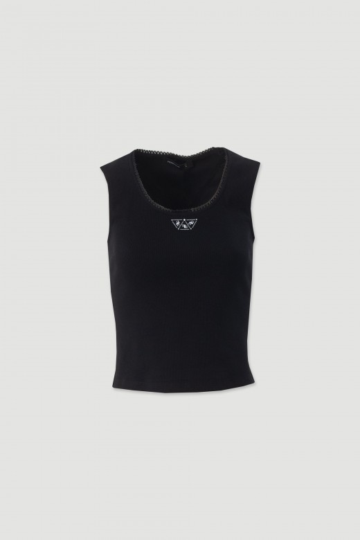 Personalised ribbed cotton top