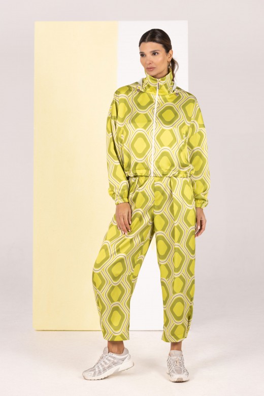 Printed fluid high-waist trousers Printed fluid high-waist trousers