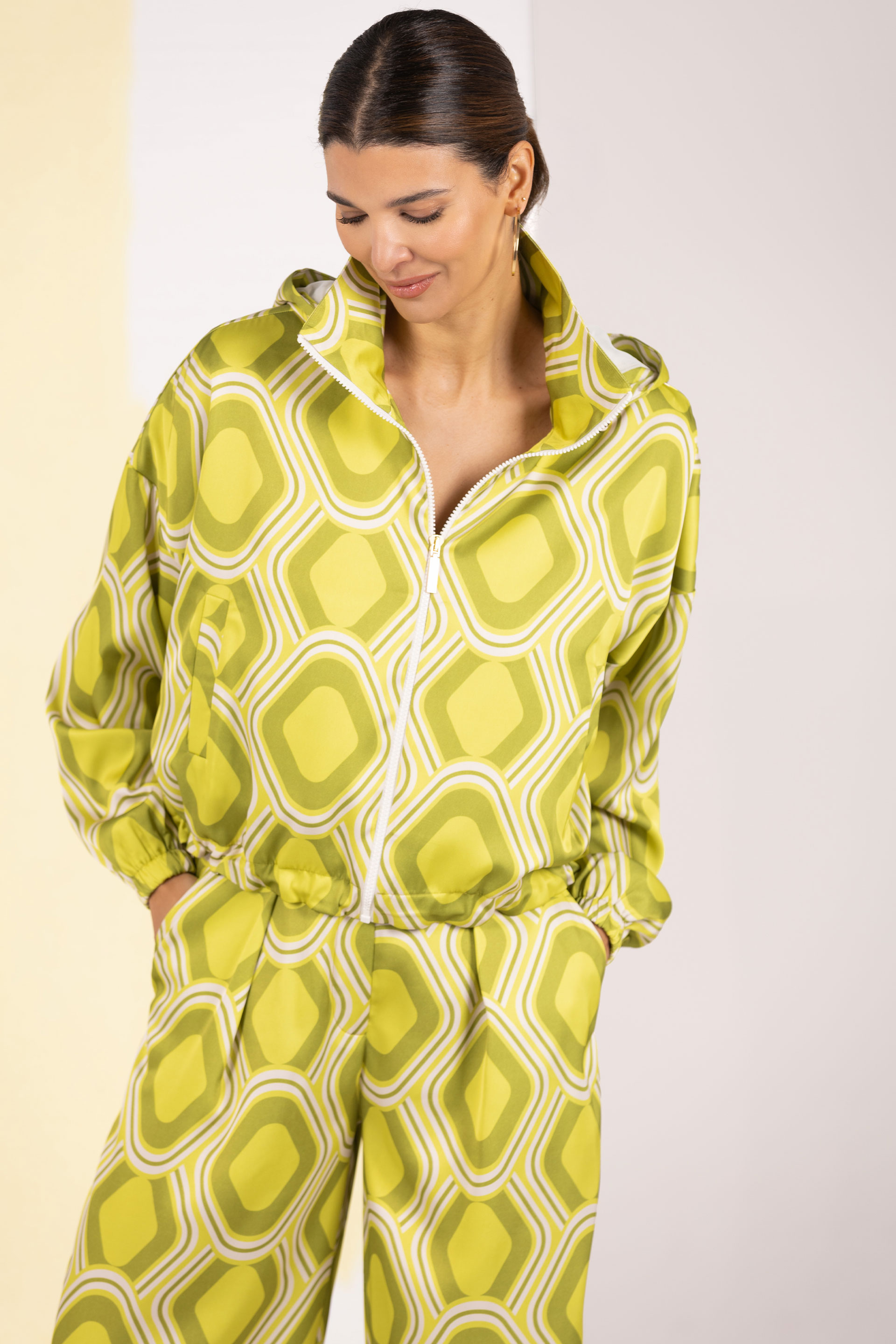 Printed bomber jacket