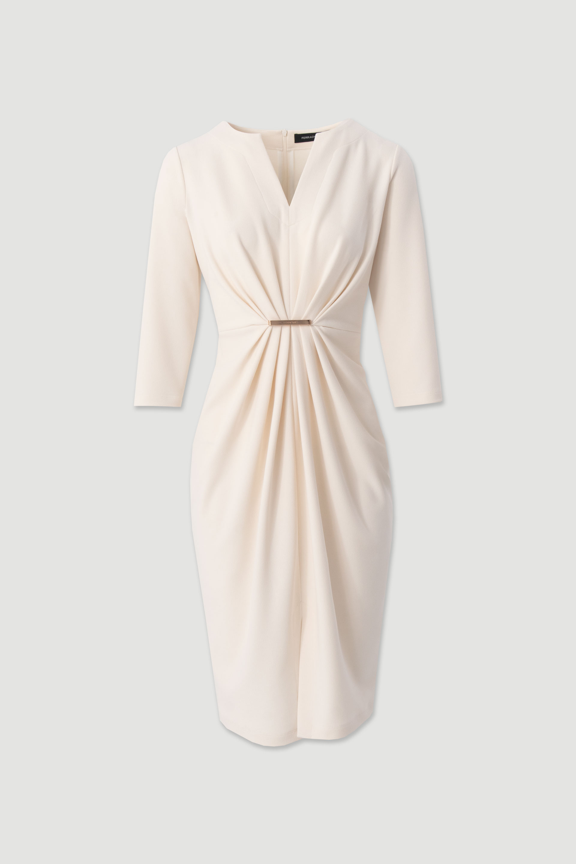 Fitted midi dress with metallic detail