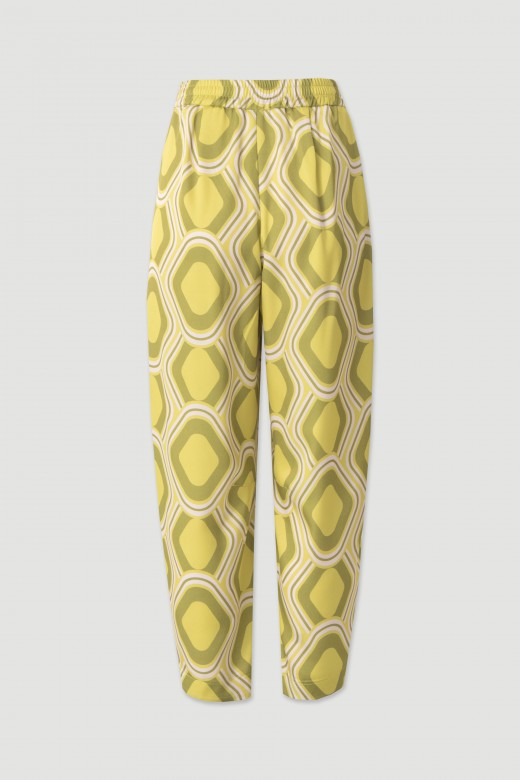 Printed fluid high-waist trousers Printed fluid high-waist trousers