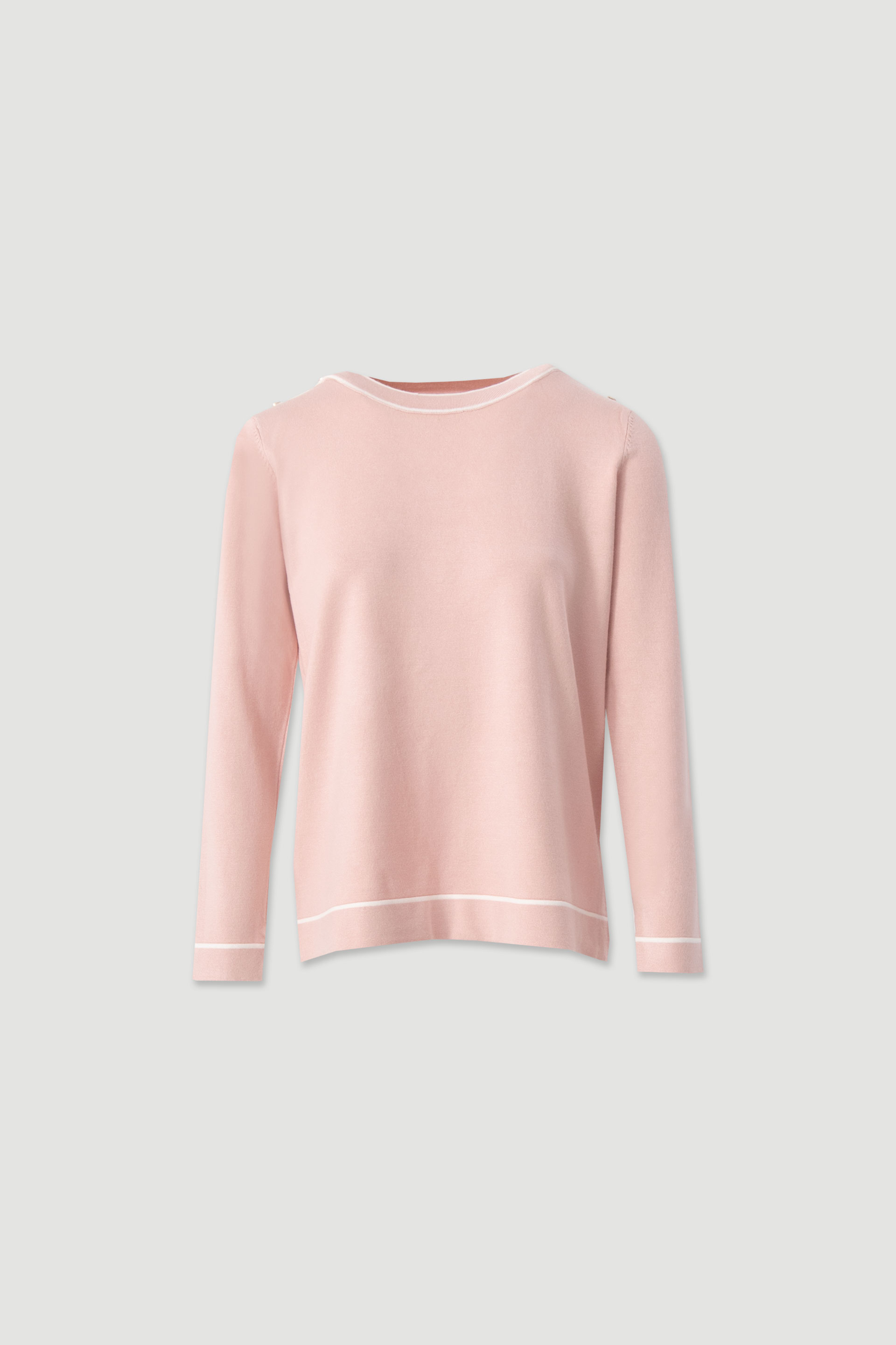 Knit sweater with shoulder buttons