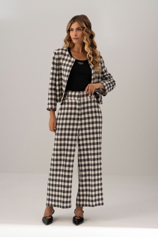 High-waisted tweed culotte trousers High-waisted tweed culotte trousers