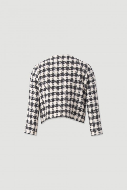 Short tweed jacket with 3/4 sleeves Short tweed jacket with 3/4 sleeves