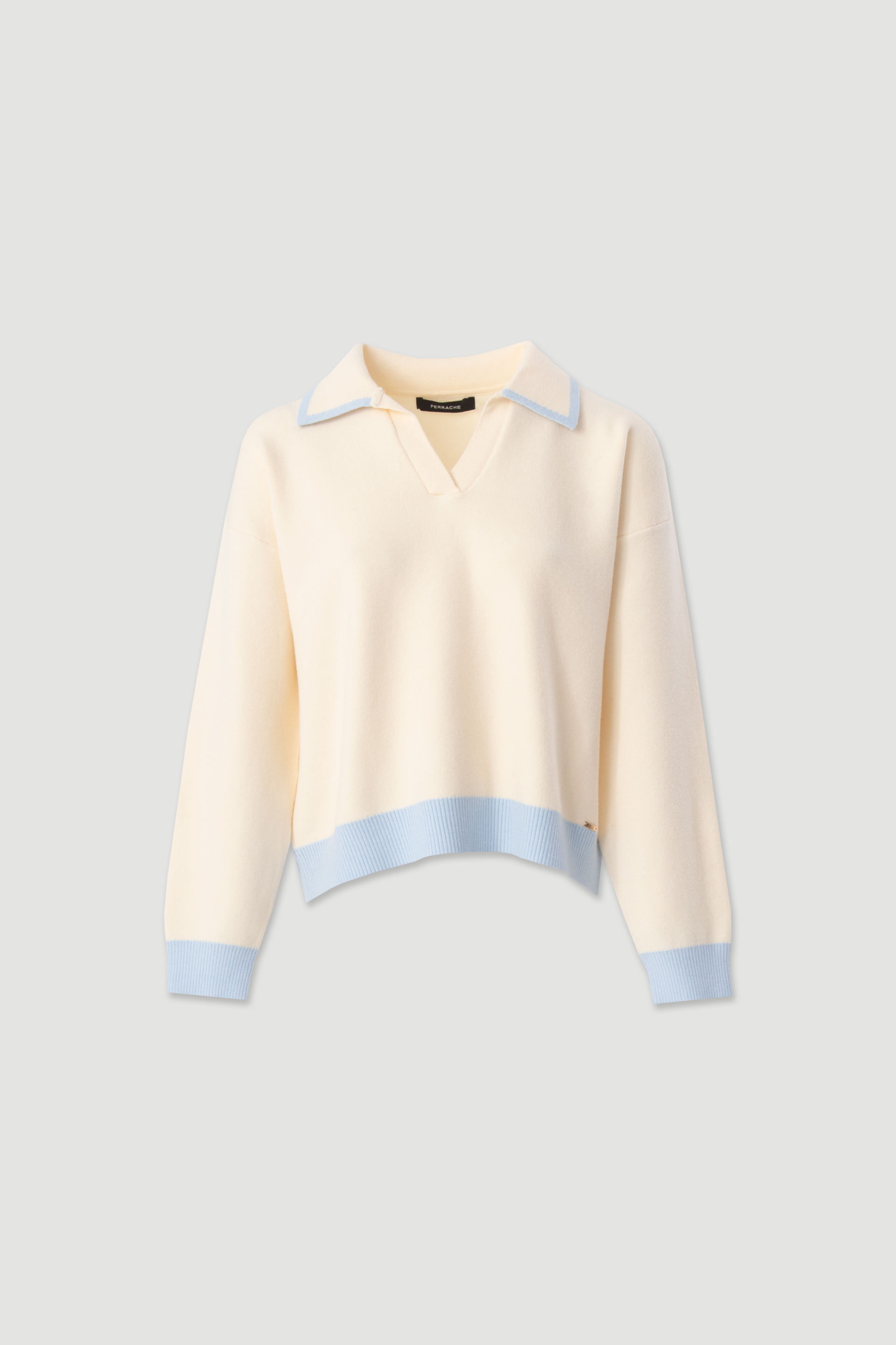 Knit polo with contrast details