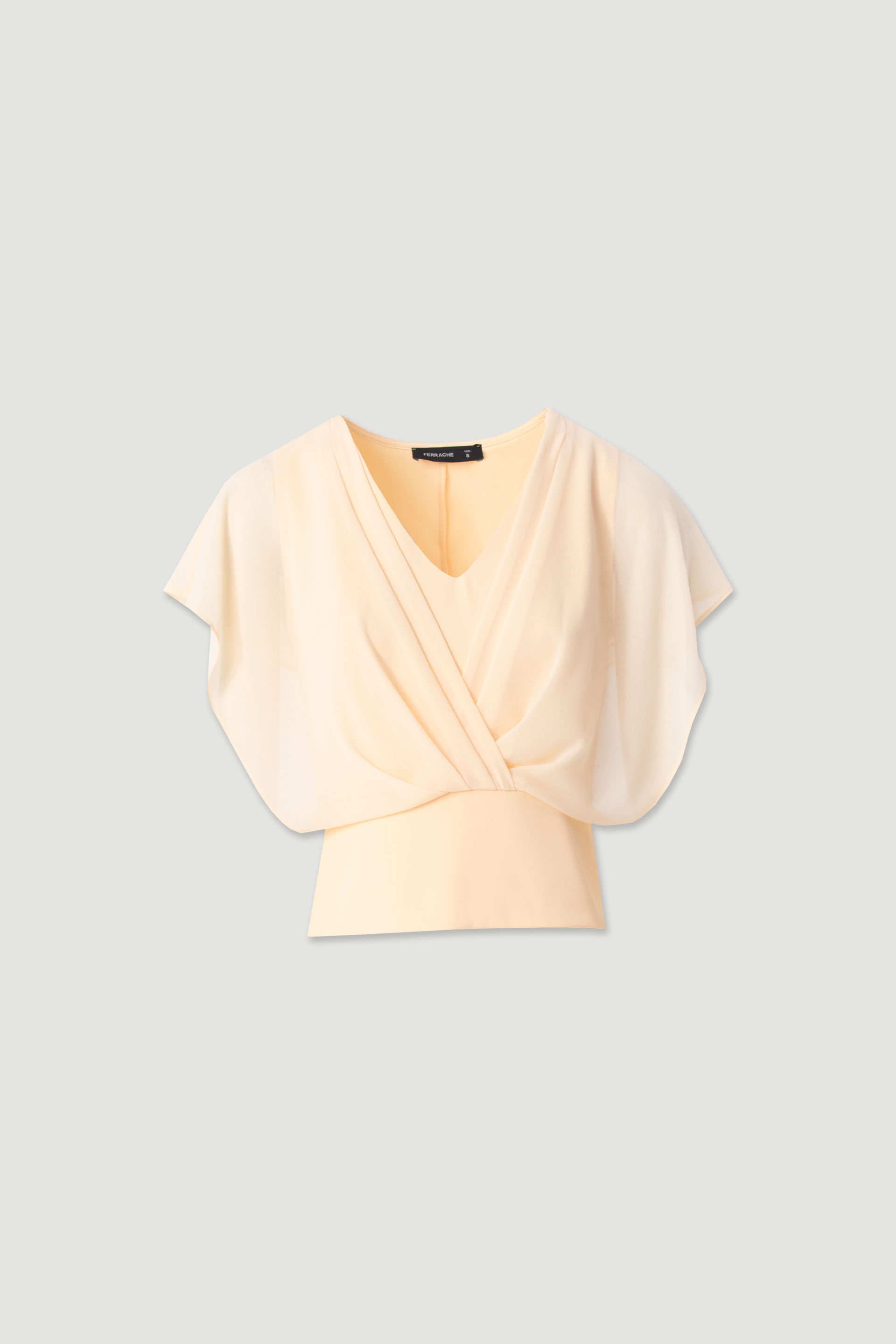 Blouse with v-neck and draped effect