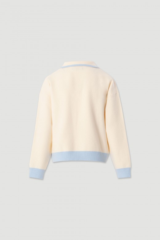Knit polo with contrast details Knit polo with contrast details