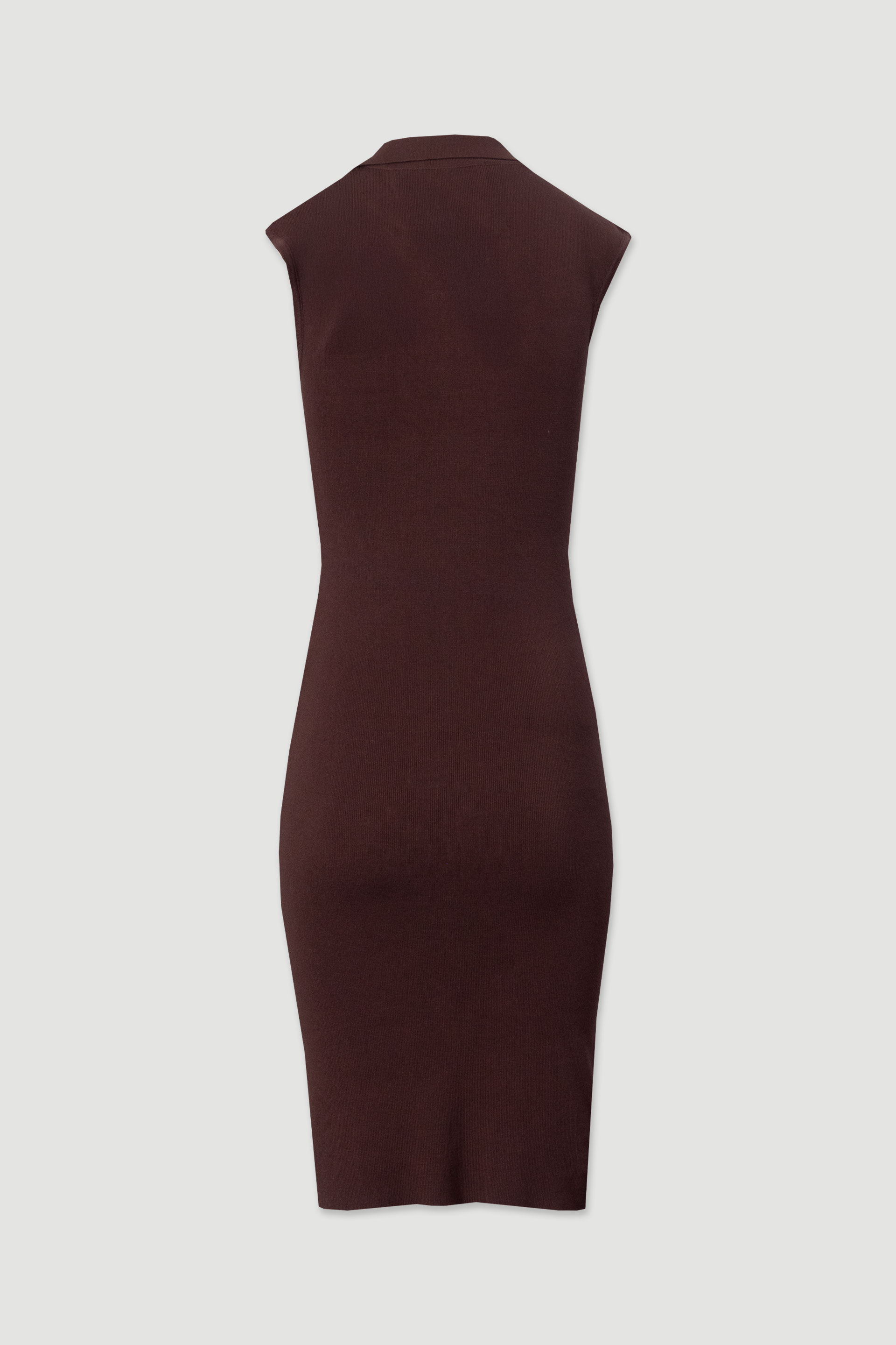 Midi knit dress with ruching and metallic buttons