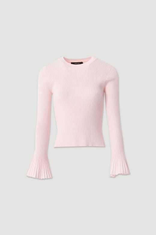 Ribbed knit sweater with flare sleeves Ribbed knit sweater with flare sleeves