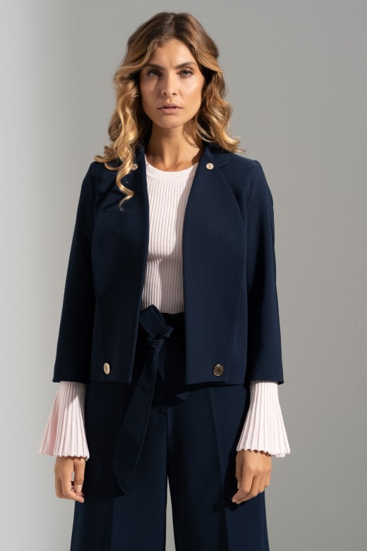 Structured short jacket with 3/4 sleeves Structured short jacket with 3/4 sleeves