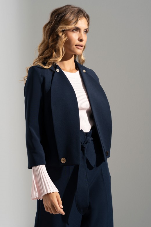 Structured short jacket with 3/4 sleeves Structured short jacket with 3/4 sleeves