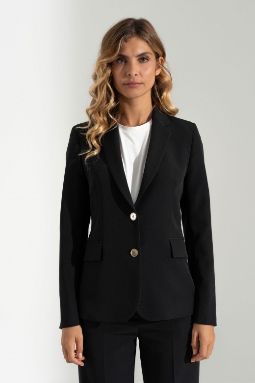 Classic fitted blazer with metallic buttons