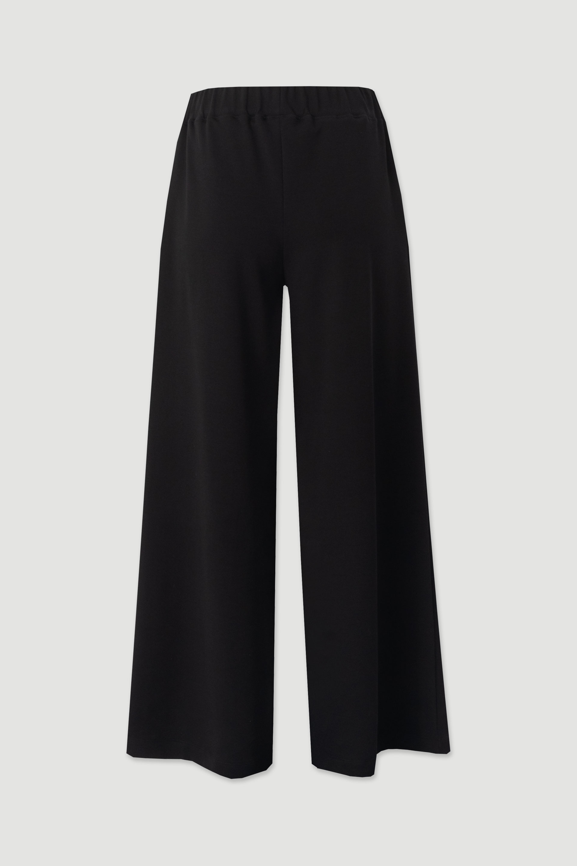 Wide-leg knit trousers with front design detail