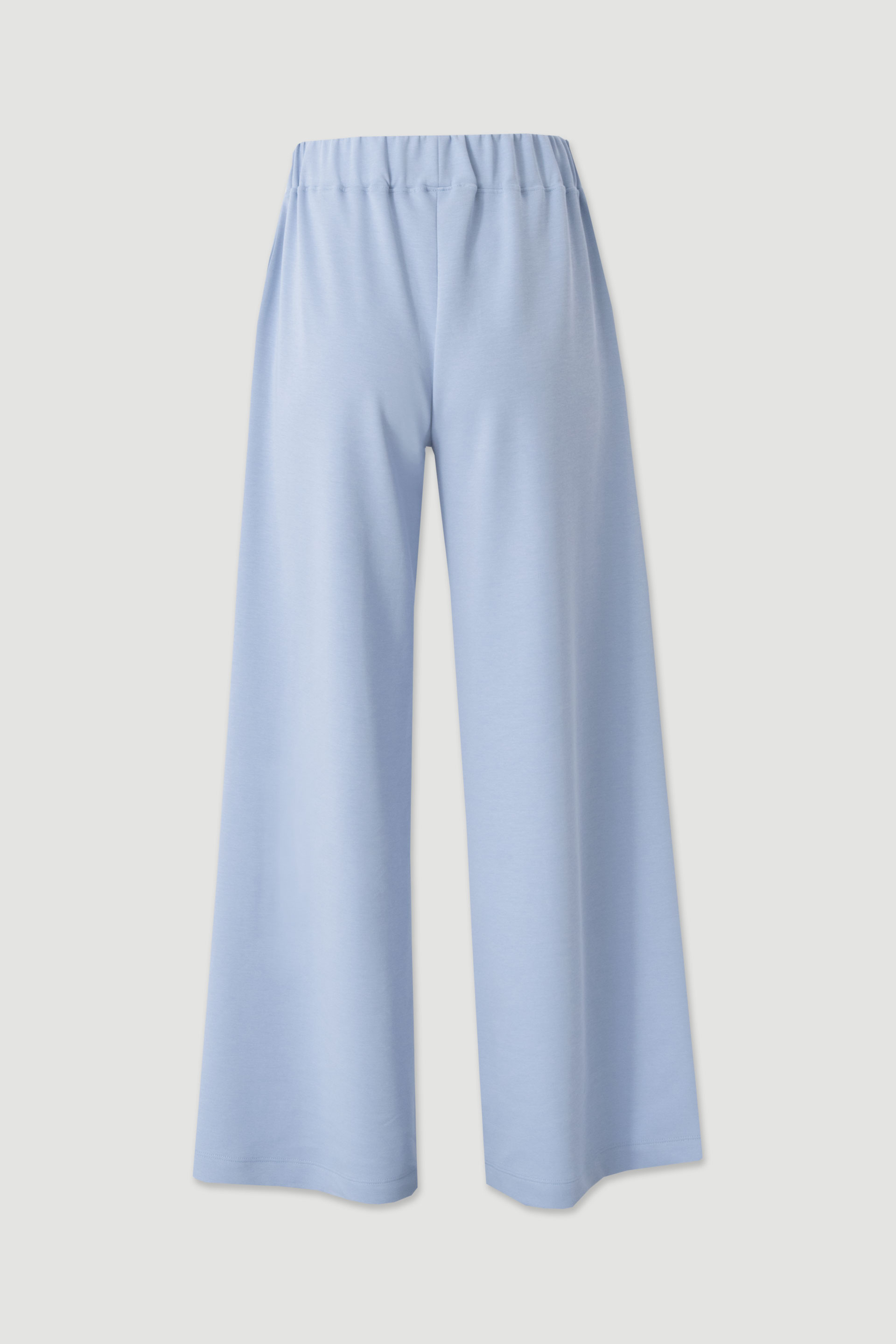 Wide-leg knit trousers with front design detail
