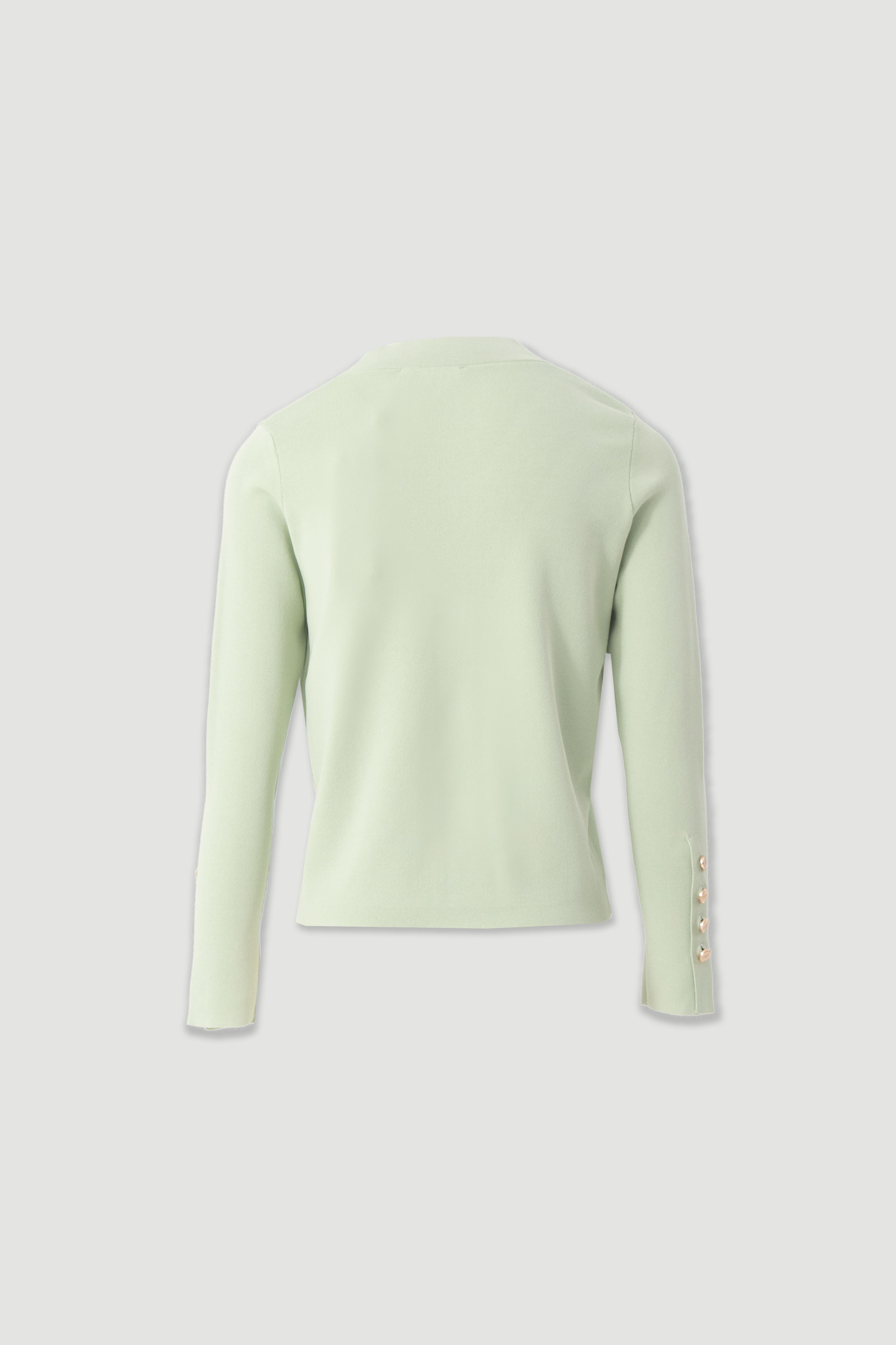 Short knitted cardigan with custom buttons