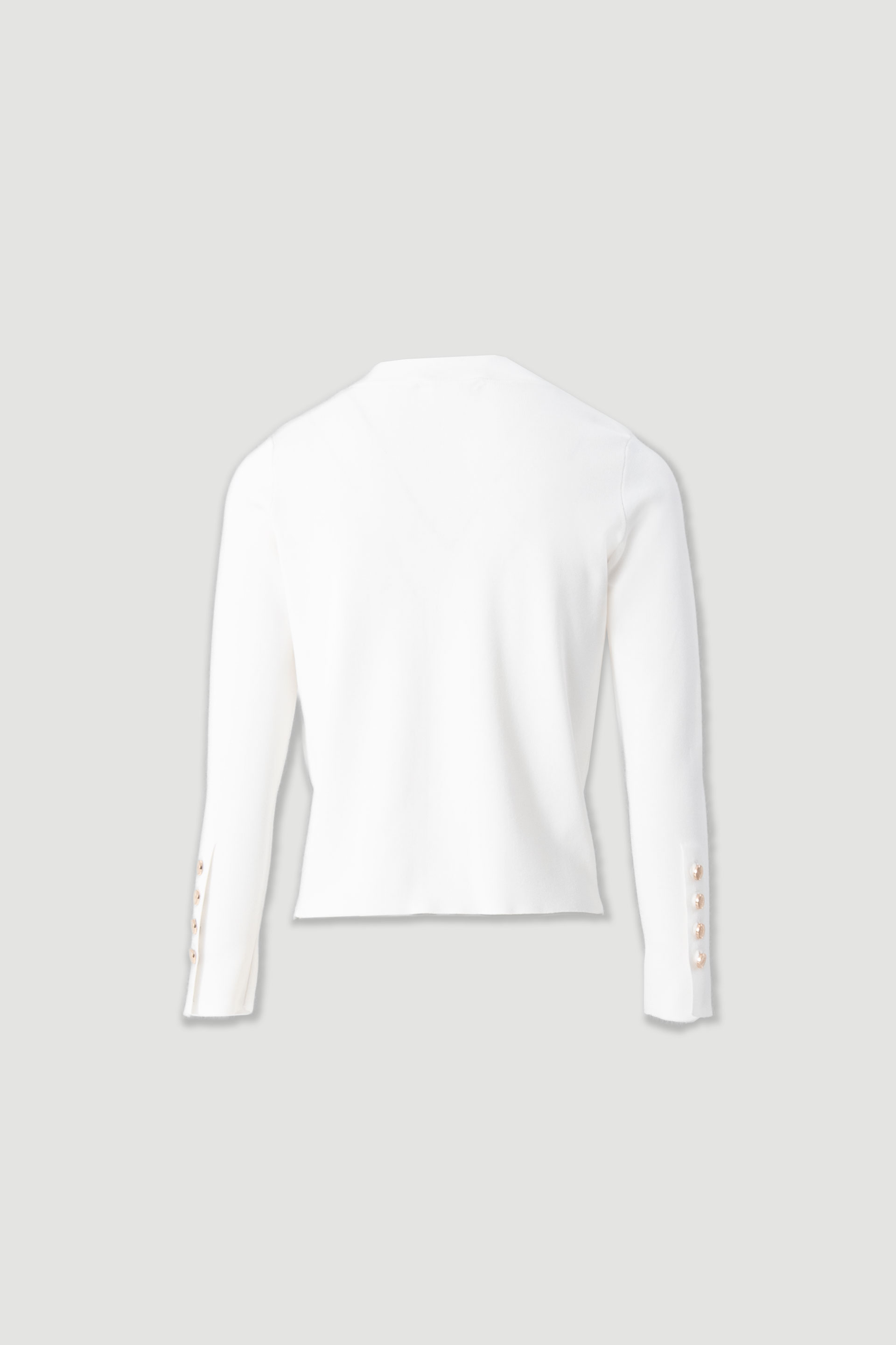 Short knitted cardigan with custom buttons