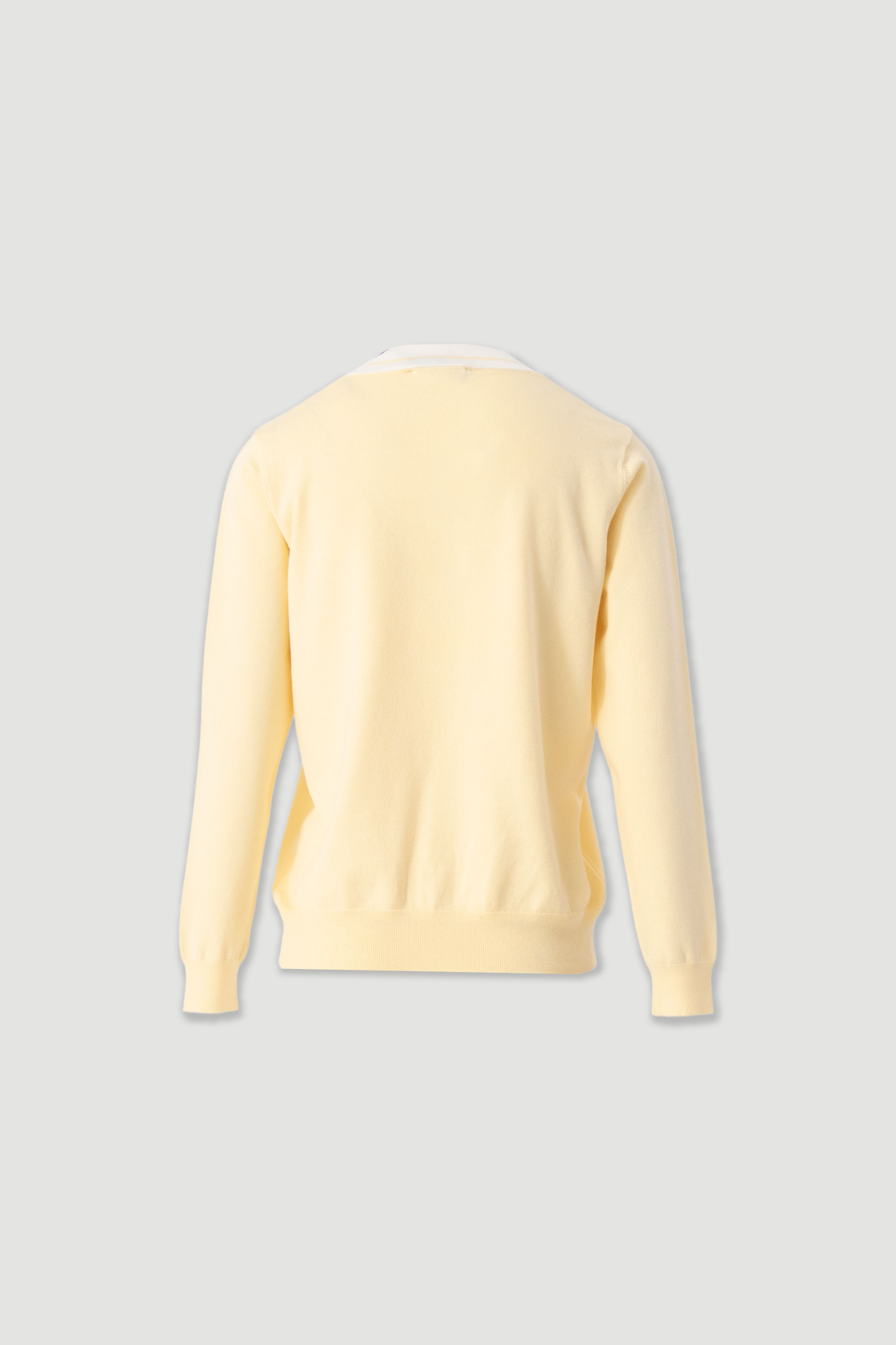 Knit sweater with v-neck and contrast details