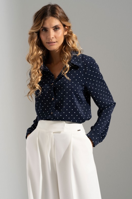 Fluid polka dot blouse