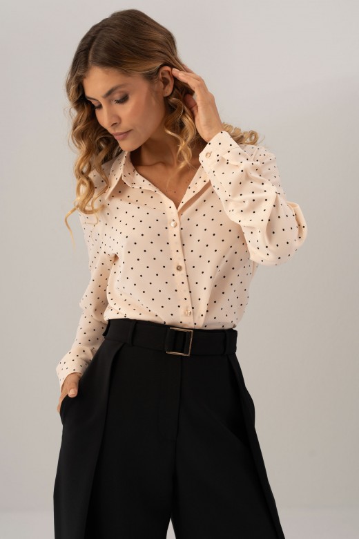 Fluid polka dot blouse