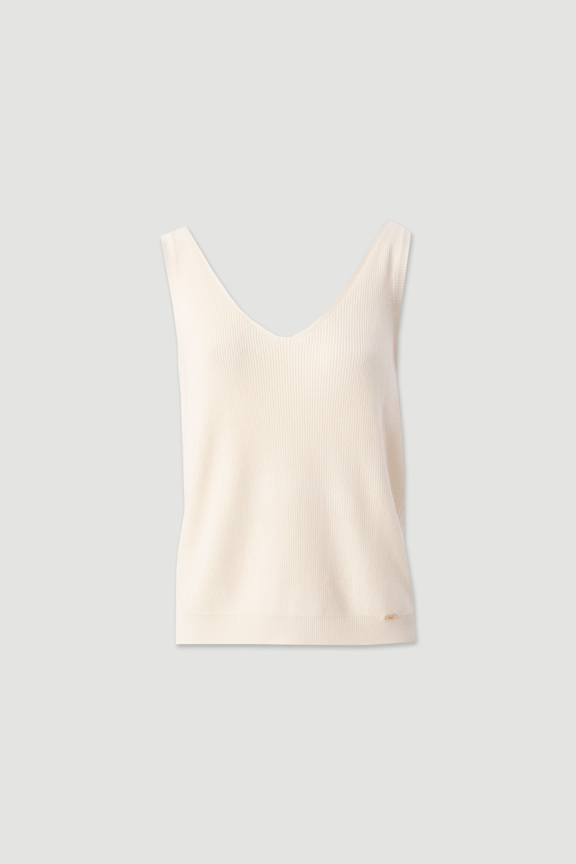 Ribbed knit top with back knot detail