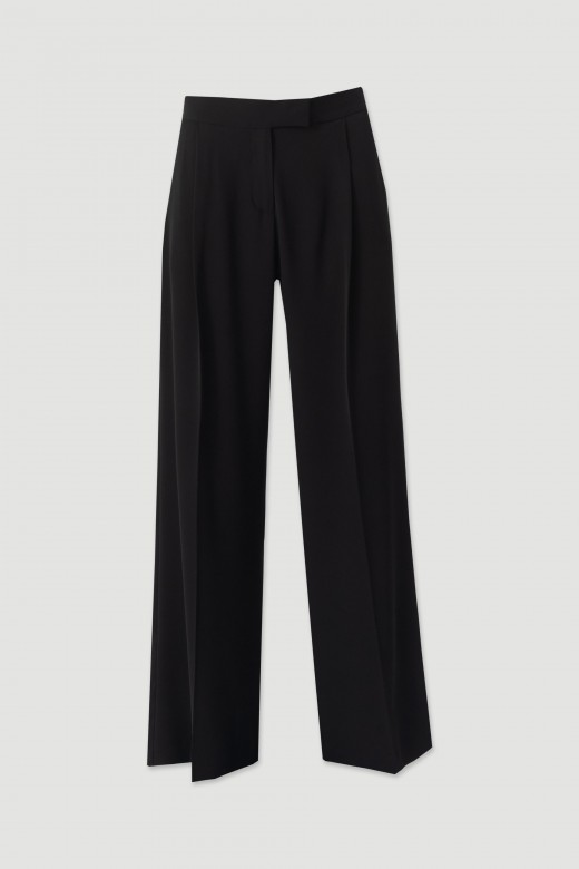 Pantalon wide leg � plis