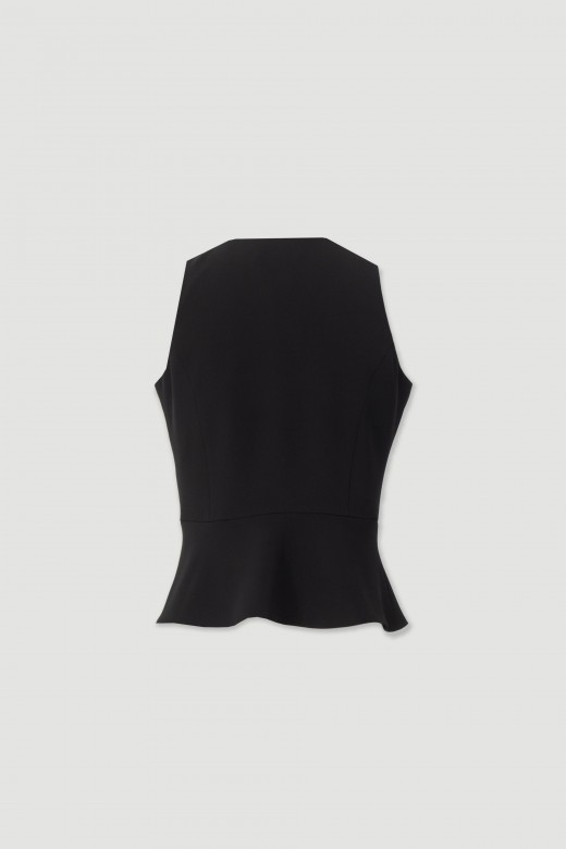 Structured vest with buttons and peplum effect