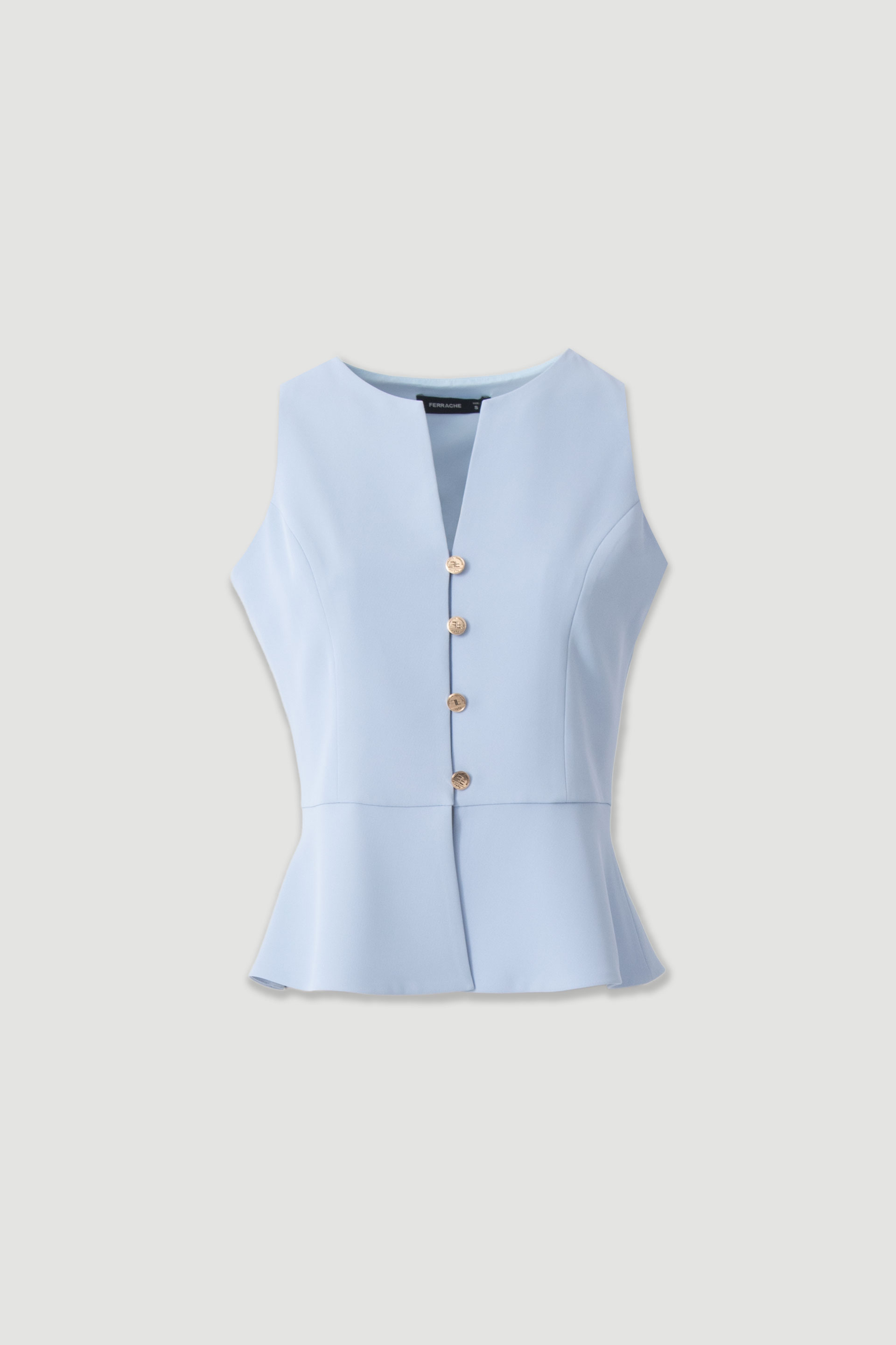 Structured vest with buttons and peplum effect