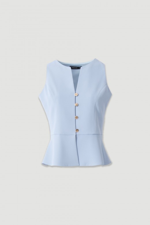 Structured vest with buttons and peplum effect Structured vest with buttons and peplum effect