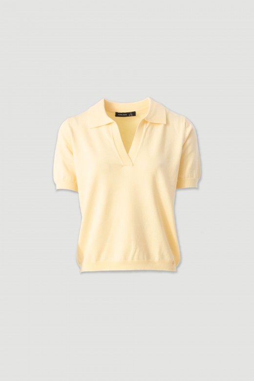 Polo de malha de manga curta Polo de malha de manga curta