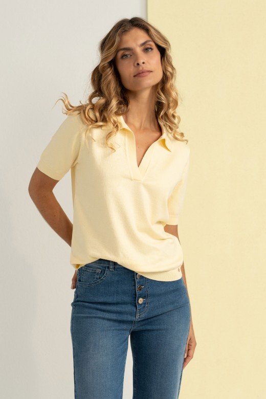 Polo de malha de manga curta Polo de malha de manga curta