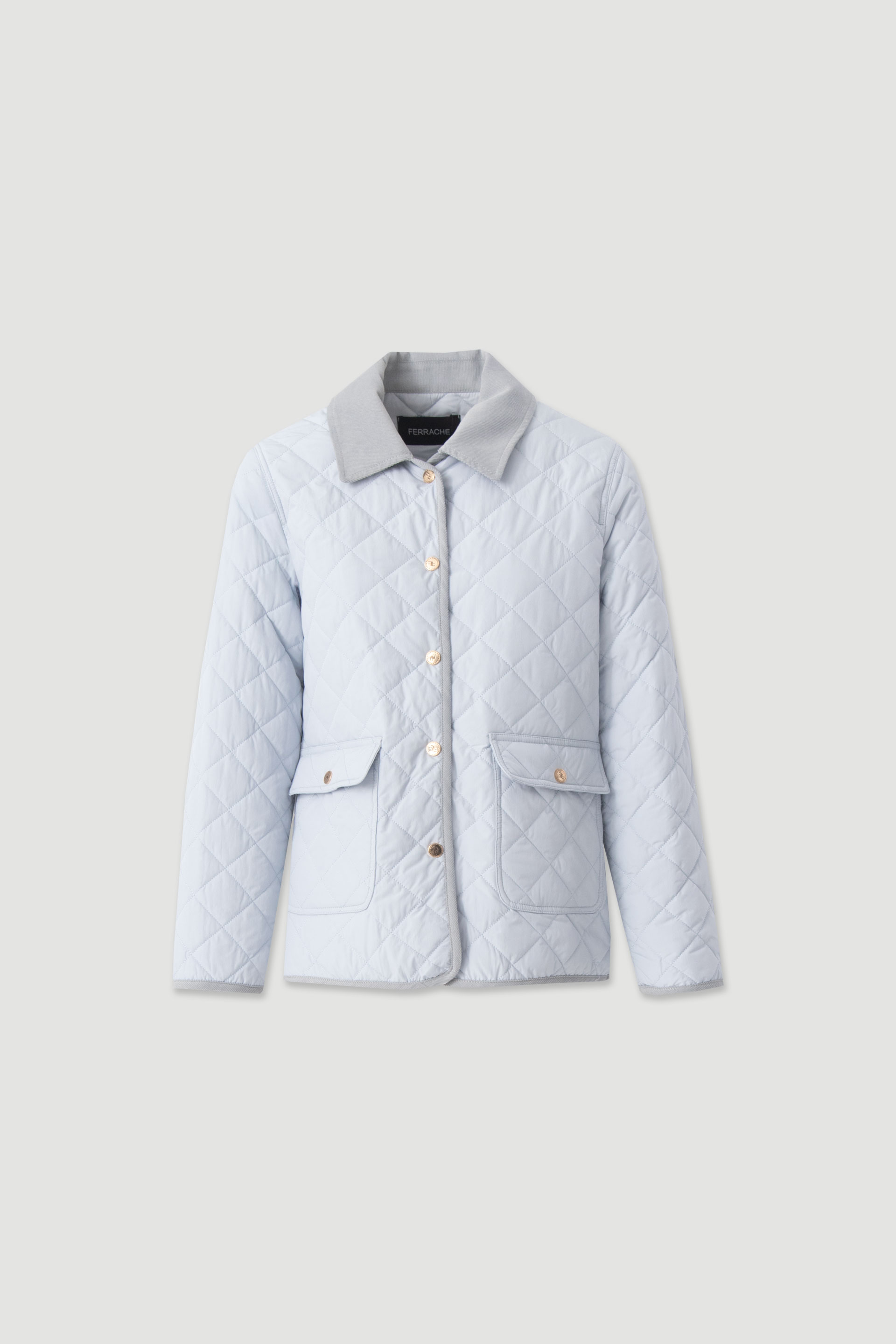 Quilted diamond-pattern parka