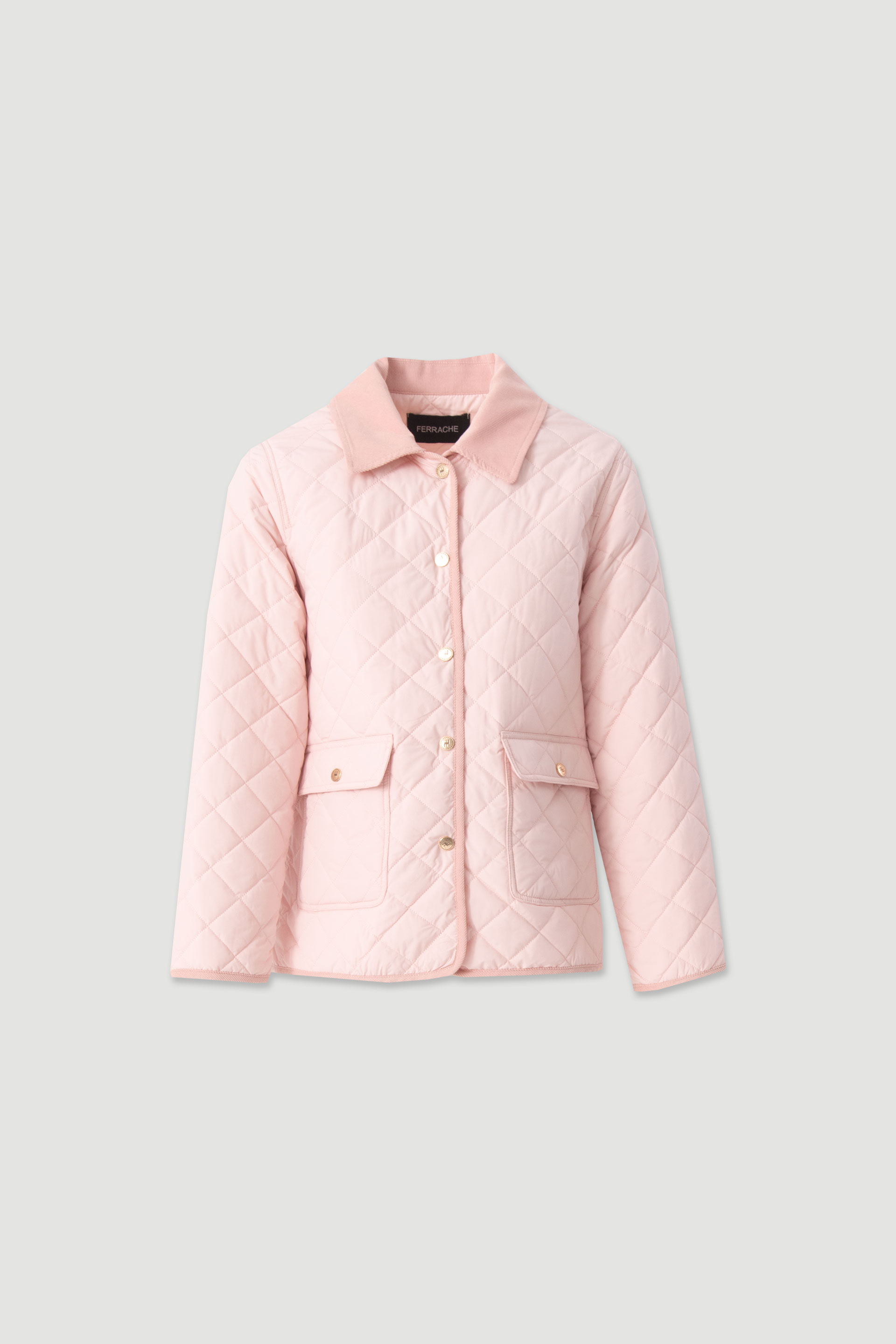 Quilted diamond-pattern parka