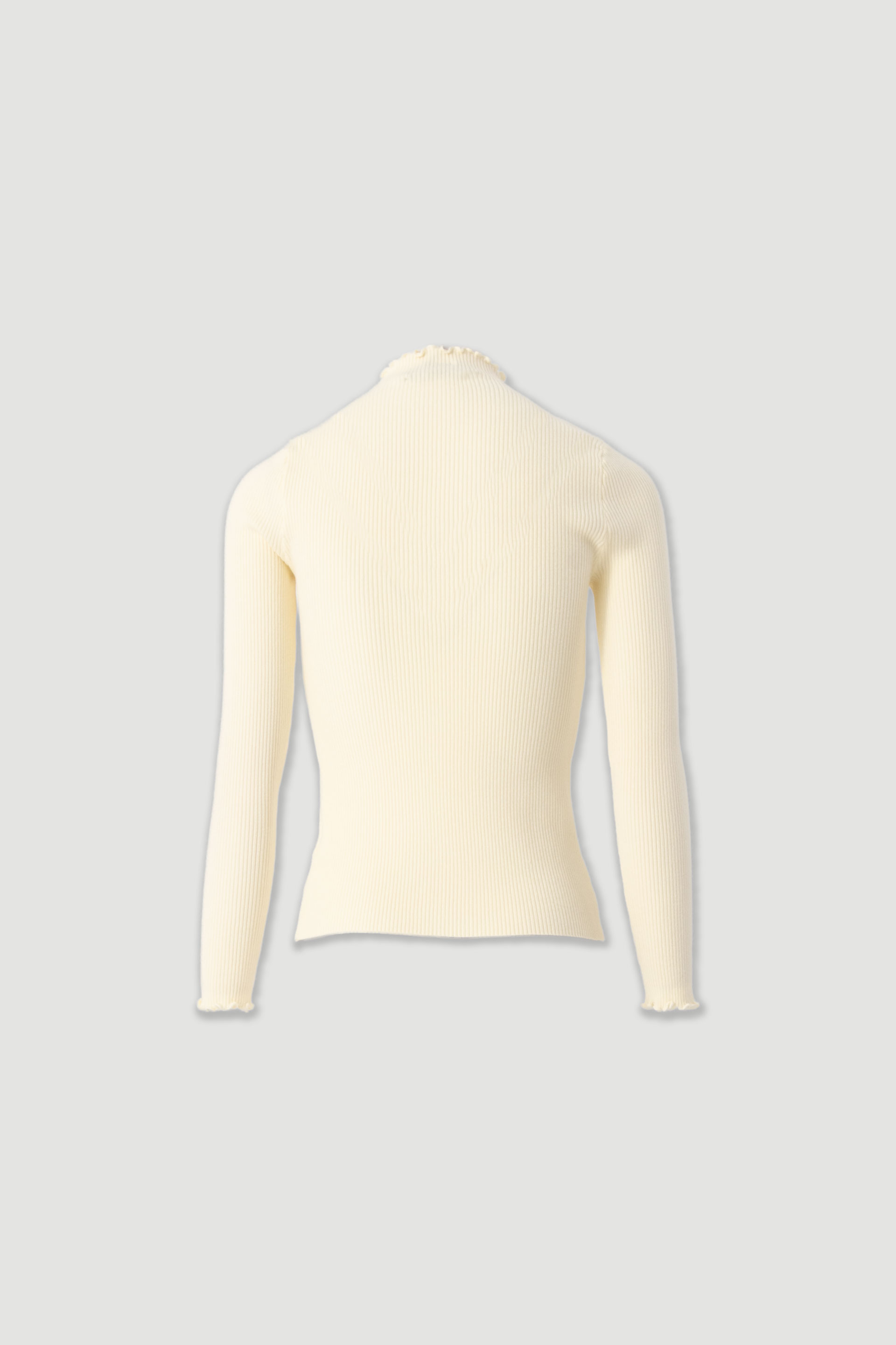 Ribbed knit sweater with high neckline