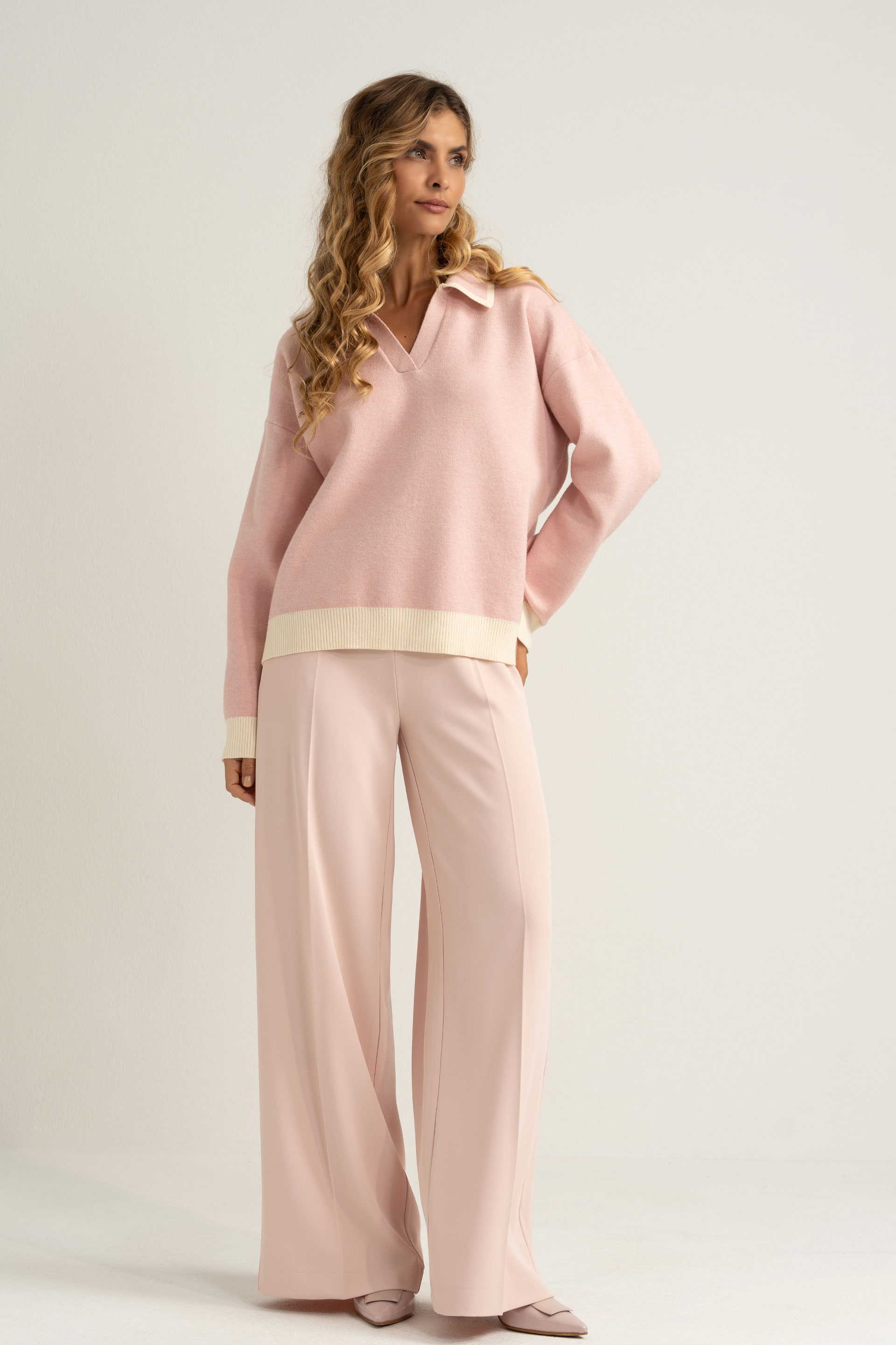 Polo en maille avec détails contrastants