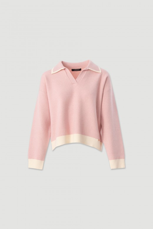 Knit polo with contrast details Knit polo with contrast details