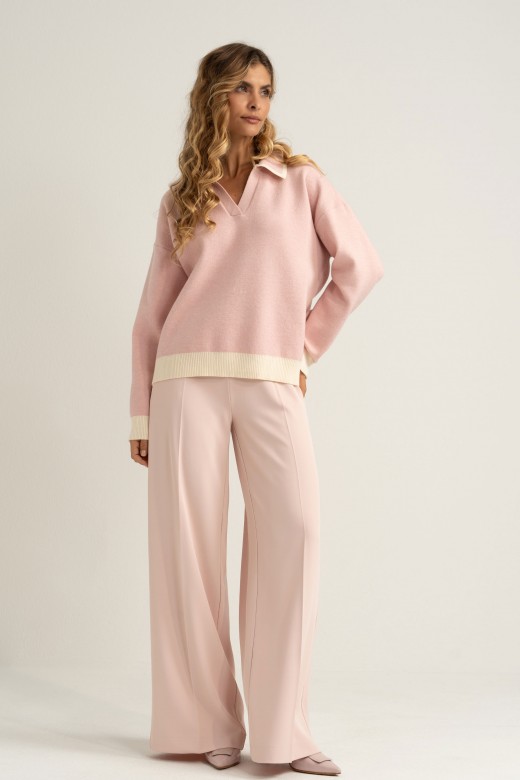 Knit polo with contrast details Knit polo with contrast details