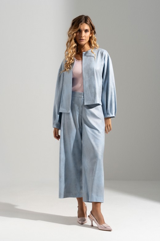 Pantal�n culotte en tejido efecto piel de melocot�n