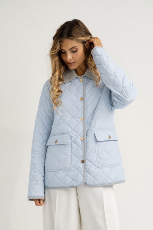 Parka acolchoada com padr�o losango
