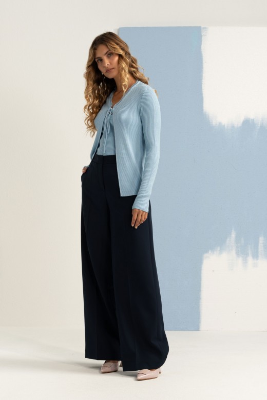 Cal�a wide leg de cintura subida