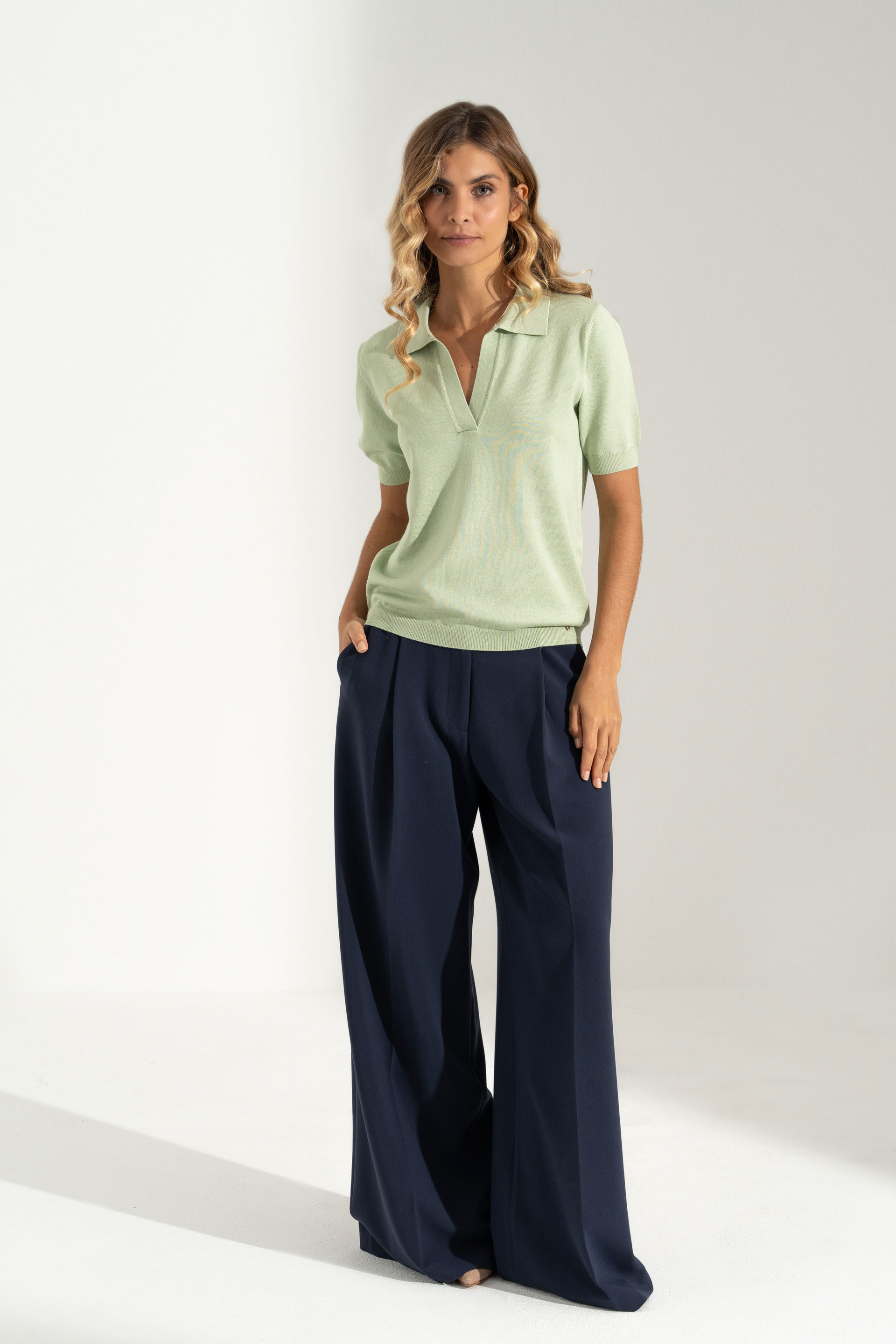 Polo de malha de manga curta