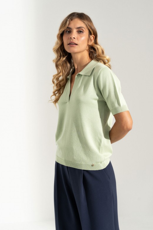 Polo de malha de manga curta Polo de malha de manga curta