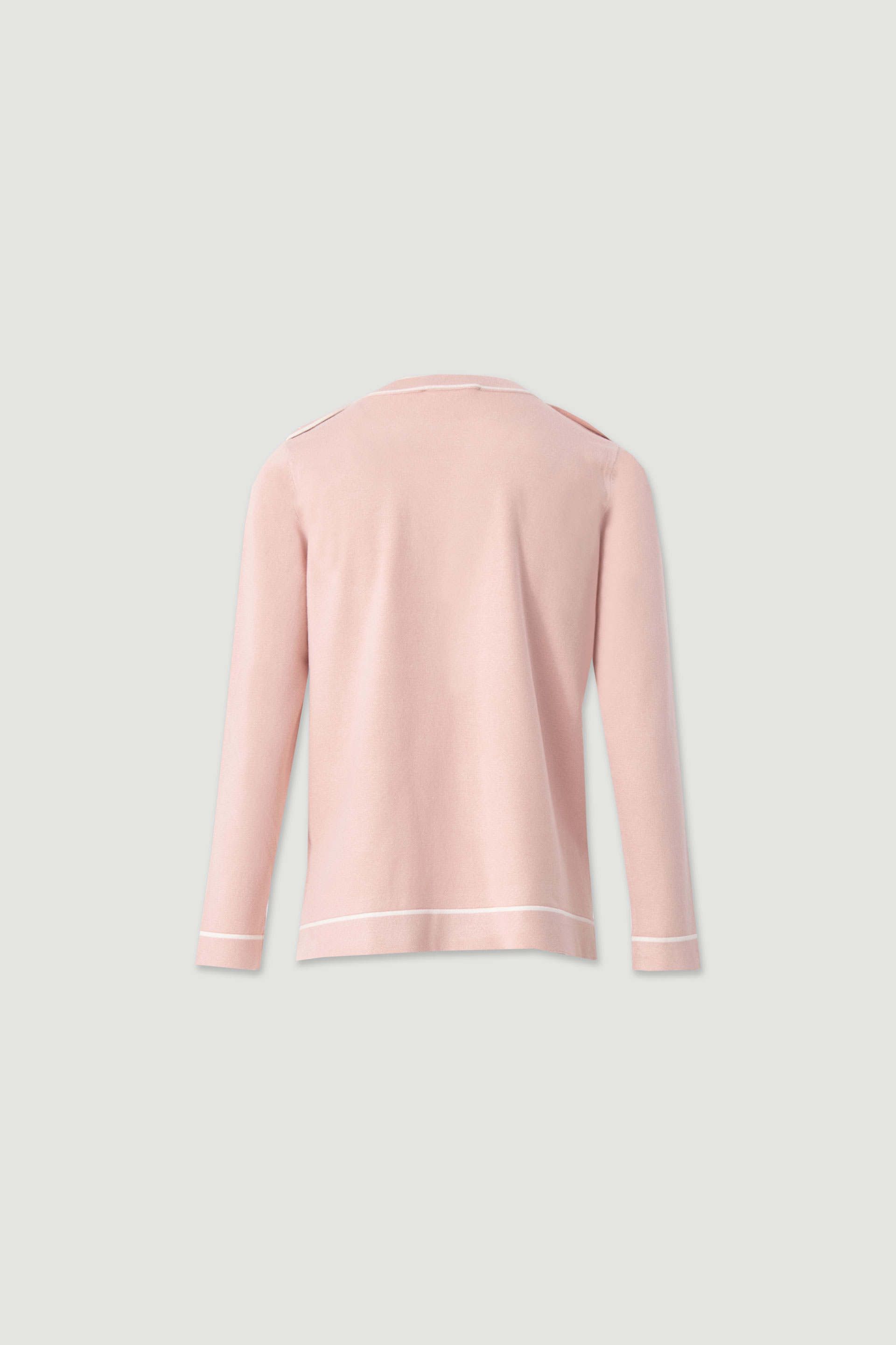 Knit sweater with shoulder buttons