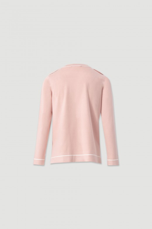 Knit sweater with shoulder buttons Knit sweater with shoulder buttons