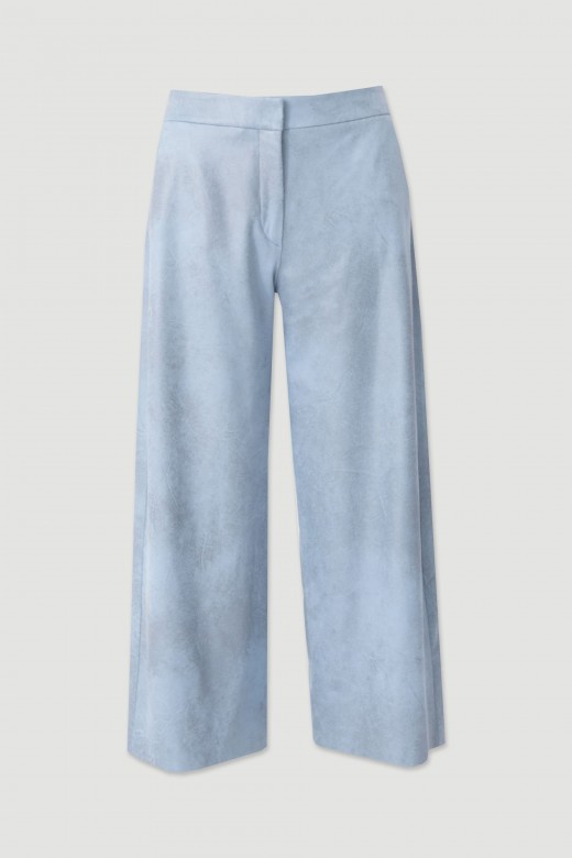 Calça culotte em tecido pele de pêssego Calça culotte em tecido pele de pêssego