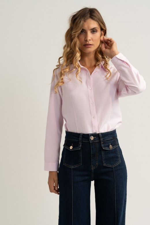 Camisa cintada em algod�o