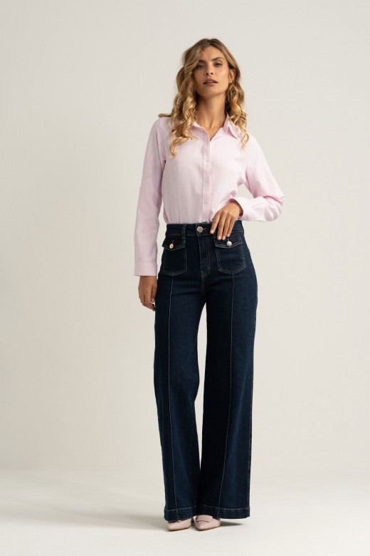 Camisa cintada em algod�o