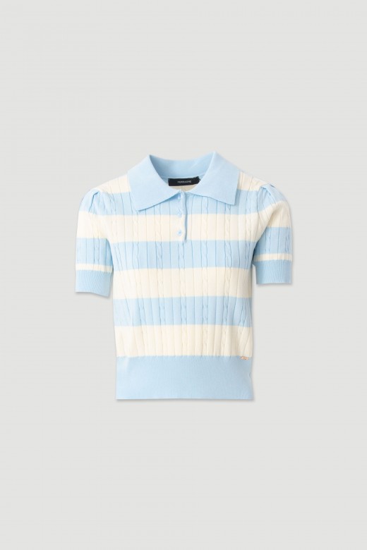 Polo de malha com manga curta Polo de malha com manga curta