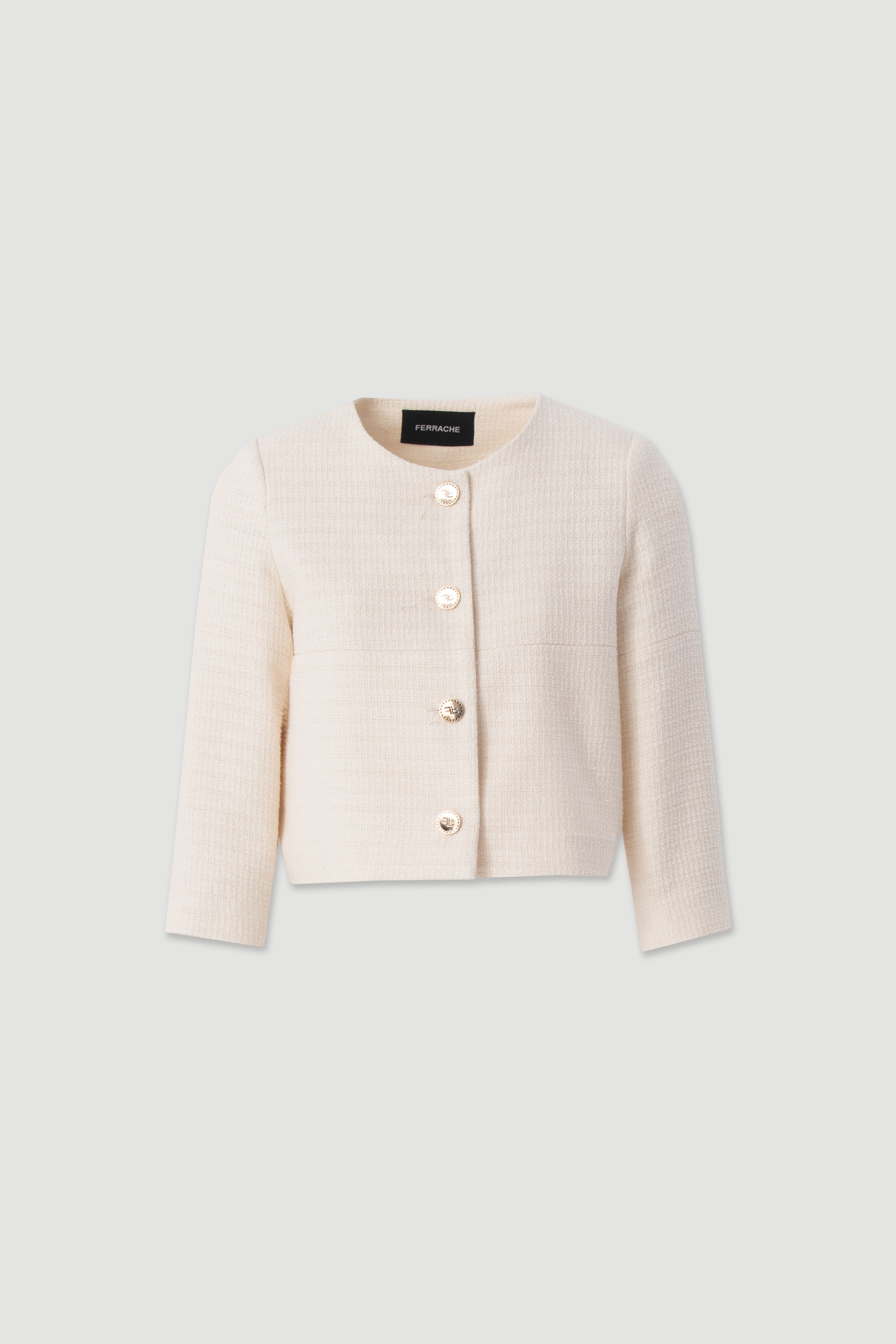 Veste courte texturée avec boutons métalliques